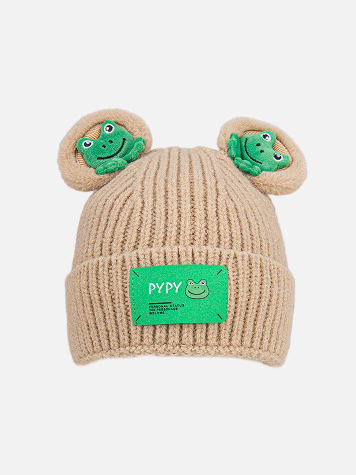 Concert Outfit Cute Cartoon 3D Frog Knitting Hat Concert Outfit Cute Cartoon 3D Frog Knitting Hat