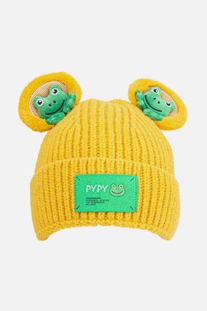 Concert Outfit Cute Cartoon 3D Frog Knitting Hat