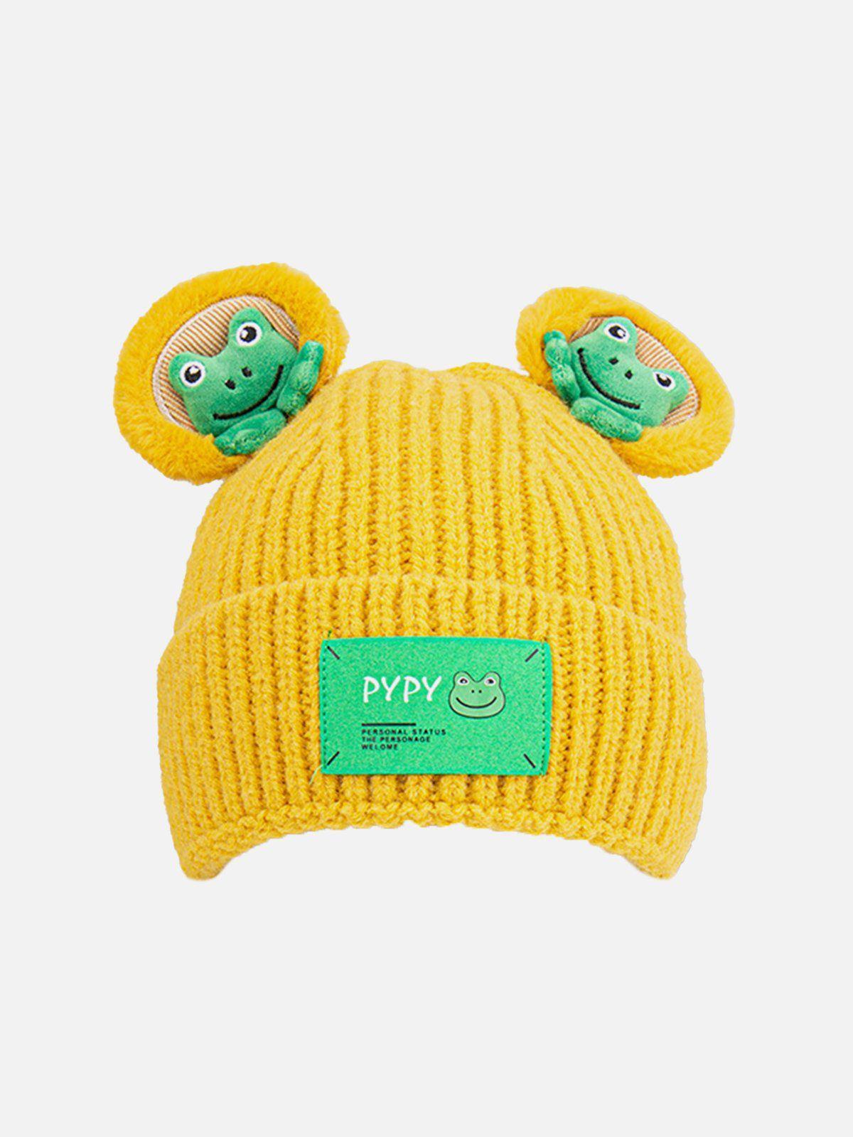 Concert Outfit Cute Cartoon 3D Frog Knitting Hat Concert Outfit Cute Cartoon 3D Frog Knitting Hat