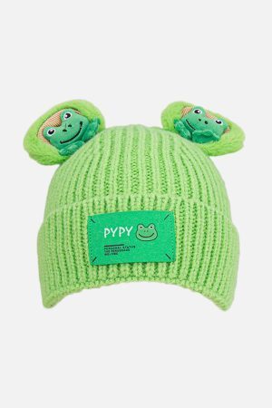 Concert Outfit Cute Cartoon 3D Frog Knitting Hat