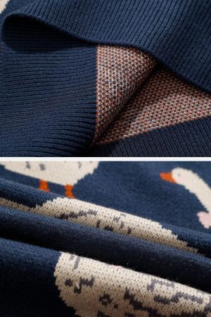 Concert Outfit Cute Duck Knit Sweater