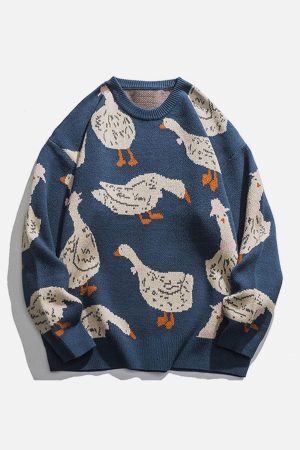 Concert Outfit Cute Duck Knit Sweater