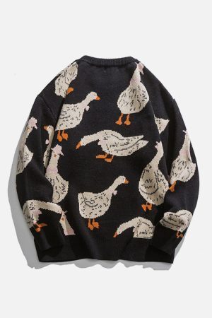 Concert Outfit Cute Duck Knit Sweater