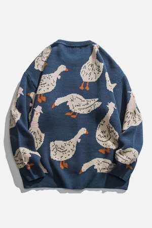 Concert Outfit Cute Duck Knit Sweater