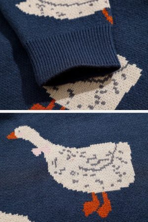Concert Outfit Cute Duck Knit Sweater
