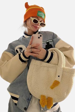 Concert Outfit Cute Goose Sherpa Bag