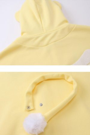 Concert Outfit Cute Tail Design Zip-Up Hoodie