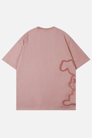 Concert Outfit Cutted Rabbit Embroidery Tee