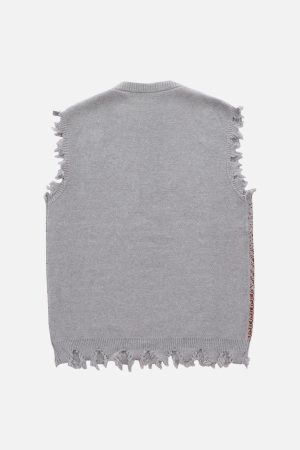 Concert Outfit Cyberpunk Dot Matrix Sweater Vest