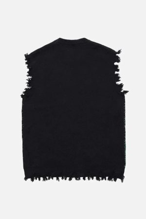 Concert Outfit Cyberpunk Dot Matrix Sweater Vest