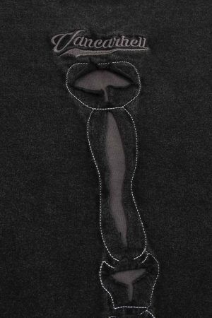 Concert Outfit Dark Bones Washed Short-Sleeved T-Shirt