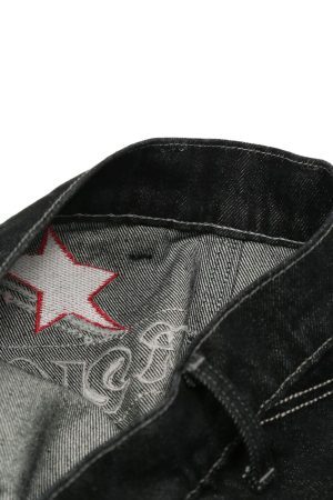 Concert Outfit Dark Gothic Embroidered Star Straight Jeans