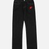 Concert Outfit Dark Gothic Embroidered Star Straight Jeans