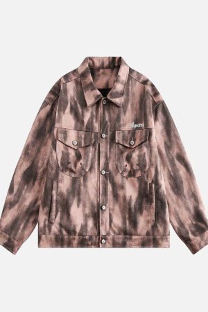 Concert Outfit Dark Graffiti Suede Utility Jacket
