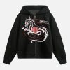 Concert Outfit Dark Horse Print Cardigan Zip Up Hoodie
