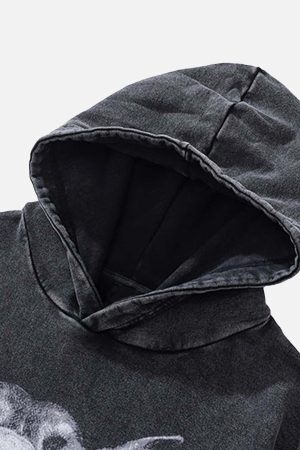 Concert Outfit Dark Series Doberman Print Hip-Hop Old Hoodie