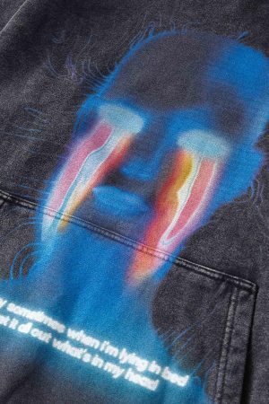 Concert Outfit Dark Style Hooded Loose Sweatshirt