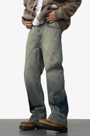 Concert Outfit Deconstructed Ankle Loop Straight Jeans