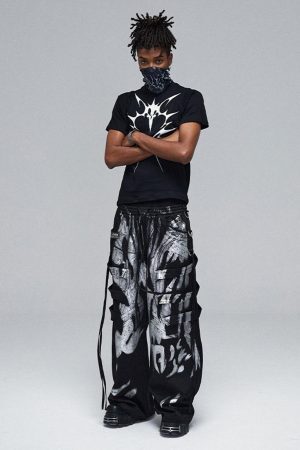 Concert Outfit Deconstructed Brushed Silver Ribbon Drawstring Pant