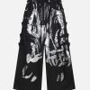 Concert Outfit Deconstructed Brushed Silver Ribbon Drawstring Pant