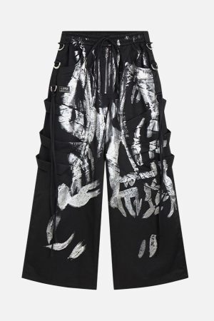 Concert Outfit Deconstructed Brushed Silver Ribbon Drawstring Pant