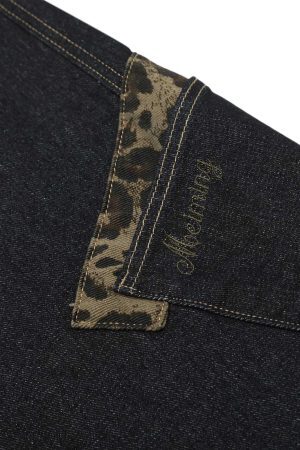 Concert Outfit Deconstructed Cheetah Print Baggy Barrel Jeans