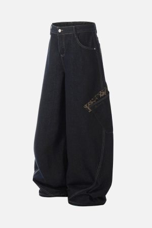 Concert Outfit Deconstructed Cheetah Print Baggy Barrel Jeans