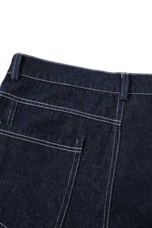 Concert Outfit Deconstructed Contrast Stitching Barrel Jeans