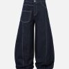 Concert Outfit Deconstructed Contrast Stitching Barrel Jeans