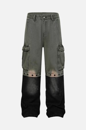 Concert Outfit Deconstructed Detachable Split Cargo Jeans