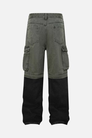 Concert Outfit Deconstructed Detachable Split Cargo Jeans