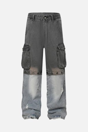 Concert Outfit Deconstructed Detachable Split Cargo Jeans