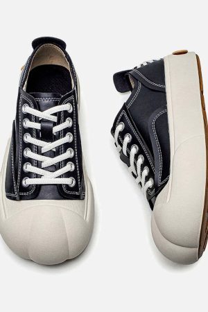 Concert Outfit Deconstructed Distressed PU Leather Casual Shoes