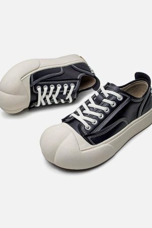 Concert Outfit Deconstructed Distressed PU Leather Casual Shoes