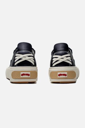 Concert Outfit Deconstructed Distressed PU Leather Casual Shoes