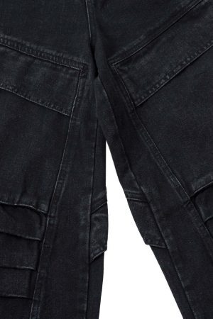 Concert Outfit Deconstructed Split Pleated Pocket Cargo Jeans