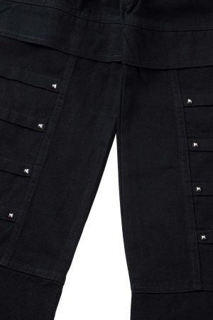 Concert Outfit Deconstructed Split Rivet Cargo Jeans
