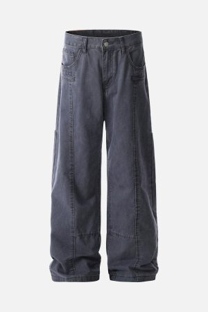 Concert Outfit Deconstructed Split Straight Leg Jeans