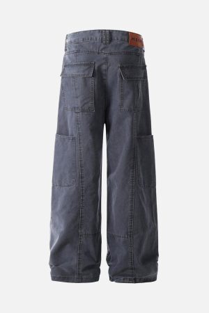 Concert Outfit Deconstructed Split Straight Leg Jeans