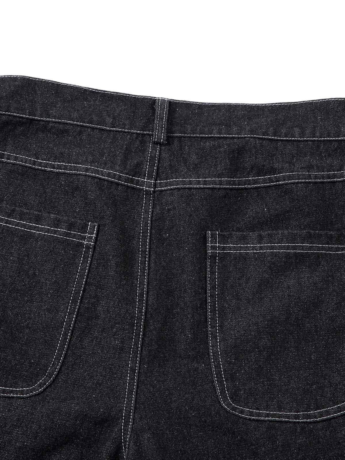 Concert Outfit Deconstructed Split Topstitched Pleated Pocket Jeans Concert Outfit Deconstructed Split Topstitched Pleated Pocket Jeans