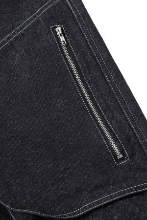 Concert Outfit Deconstructed Split Topstitched Pleated Pocket Jeans