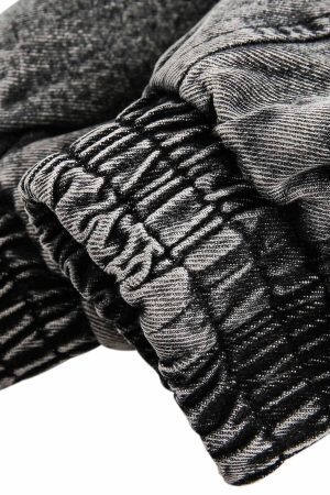 Concert Outfit Deconstructed Stand Collar Denim Jacket