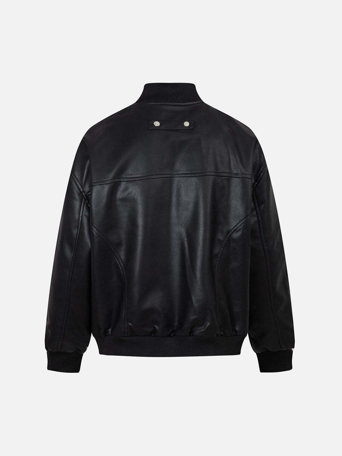Concert Outfit Deconstructed Zip Up Leather Bomber Jacket Concert Outfit Deconstructed Zip Up Leather Bomber Jacket