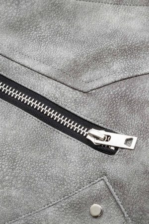 Concert Outfit Deconstructed Zip Up Leather Bomber Jacket