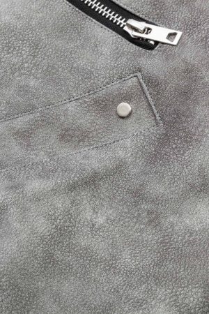 Concert Outfit Deconstructed Zip Up Leather Bomber Jacket