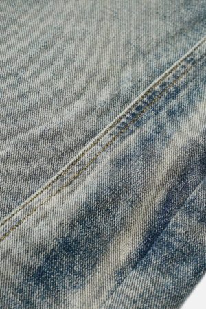 Concert Outfit Deconstruction Patchwork Washed Loose Jeans