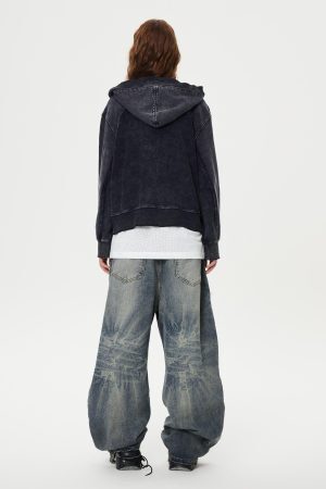 Concert Outfit Deconstruction Patchwork Washed Loose Jeans