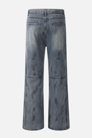 Concert Outfit Deconstructive Design Washed Jeans