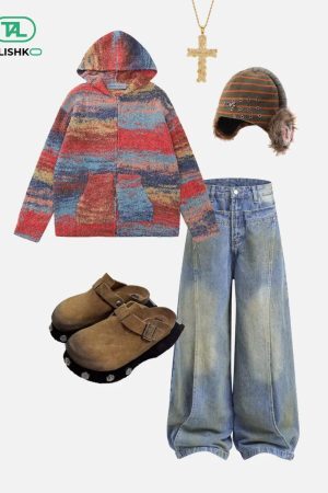 Concert Outfit Deconstructive Patchwork Jeans