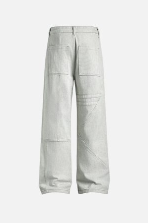 Concert Outfit Deconstructive Patchwork Washed Jeans